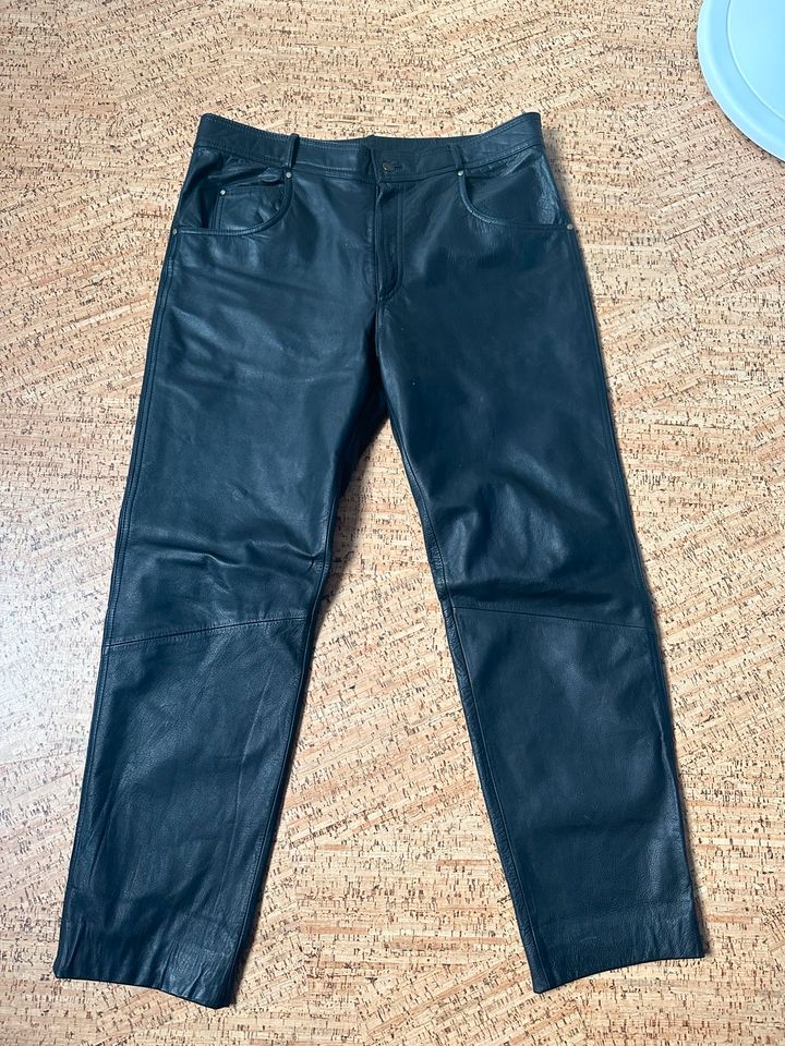 Echtlederhose-Berto Lucci-schwarz-Gr.54-Leder in Gehrden