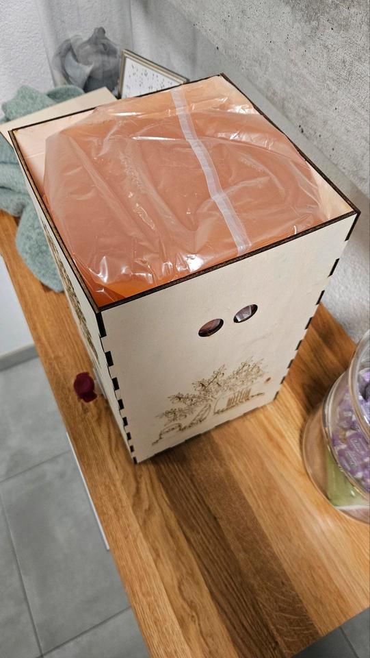 Apfelsaft 5/10l Bag in Box Behälter aus Birkensperrholz  gelasert in Heiligenberg