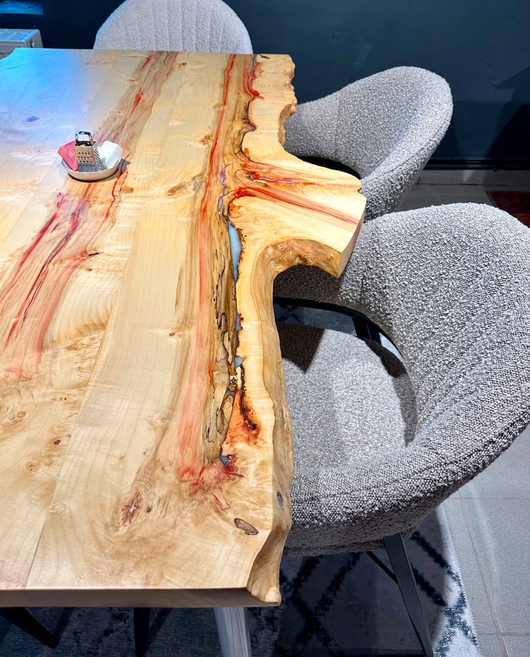 Esstisch 140 cm Küchentisch Holz Baumkante & Gestell weiß NEU in Wermelskirchen