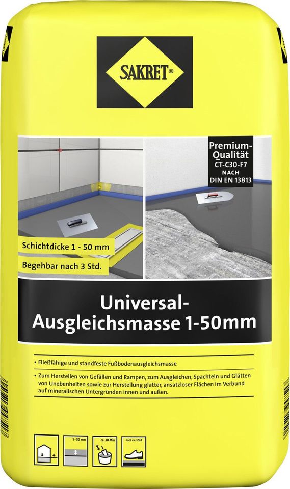 Sakret Universalausgleichsmasse F1-50mm - Restmenge in Möhrendorf