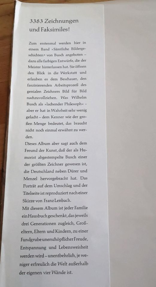 Wilhelm Busch Sämtliche Bildergeschichten Sonderausgabe 1961 in Moosburg a.d. Isar