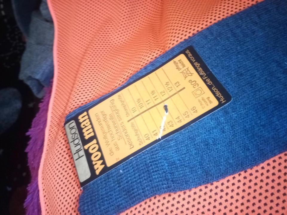 Kniestrümpfe Gr 45 Hudson 80%Wolle Blau Vintage Frotteesohle in Tröstau