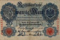 20 Mark Reichsbanknote von 1914 Nordrhein-Westfalen - Espelkamp Vorschau