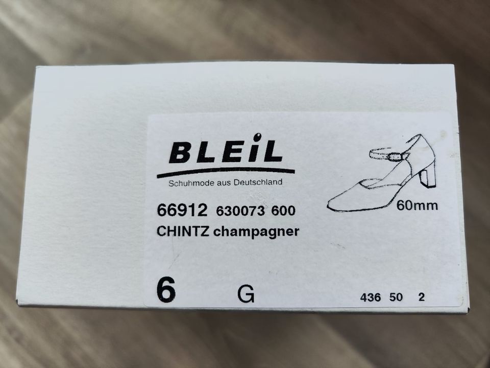 Hochzeit Brautschuhe champagner, 60mm Absatz, Bleil, Größe 40 in Annaberg-Buchholz