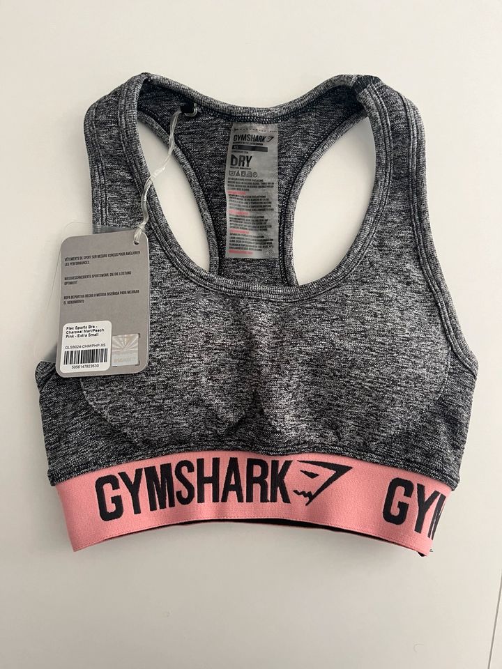 Gymshark Sport Set Flex grau meliert Rosa XS Bh Leggings Shorts in Saarbrücken