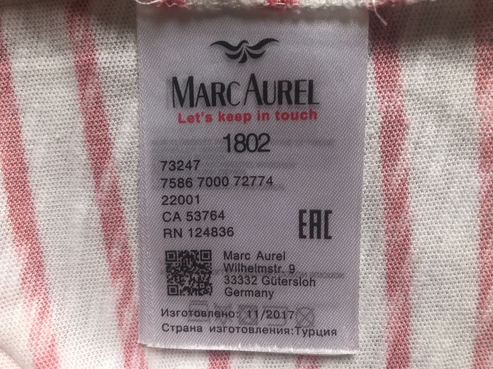 Shirt T-Shirt Carmen-Shirt Marc Aurel Gr. 36 S weiß rot gestreift in Schondra