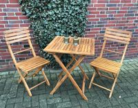 Balkonset Tisch + 2 Stühle Akazienholz Holz klappbar NEU UVP 169, Niedersachsen - Wiesmoor Vorschau