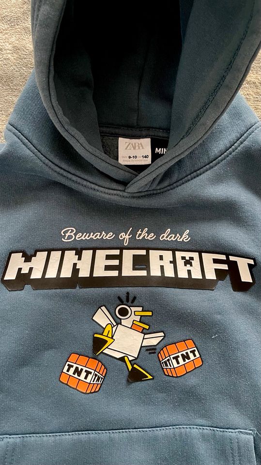 Zara Sweatshirt Minecraft PETROL BLUE / DARK Gr. 9-10 in Kösching