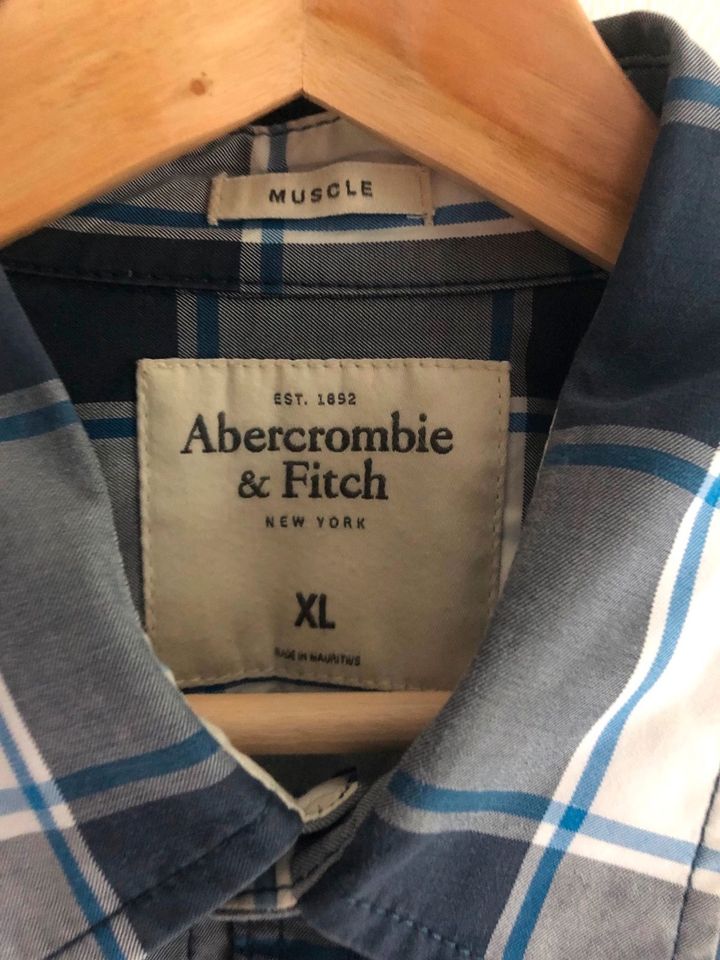 Abercrombie & Fitch, Hemd, blau/weiß, XL in Laumersheim