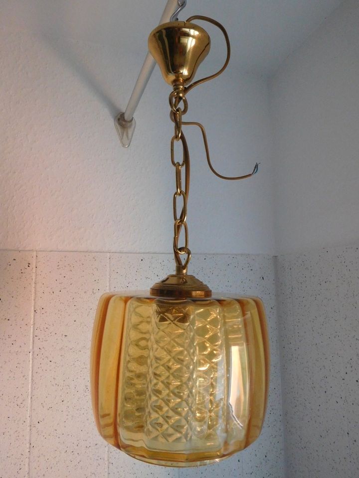 Hochwertige 70ger Vintage Deckenlampe, mit doppelter Glaskuppel in Dortmund