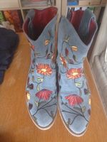 Stiefelette Deerberg mit Blumen Muster blau 37 Hessen - Schlangenbad Vorschau