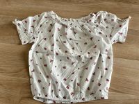 H&M Bluse Shirt Top Gummizug weiß rot Blümchen 185 Bayern - Landshut Vorschau