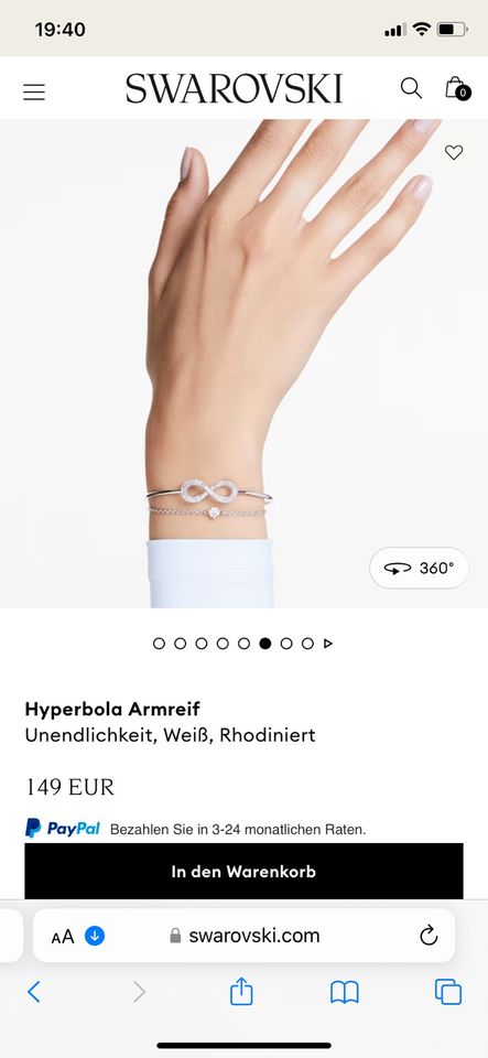 Swarovski Armband Infinity neu, ungetragen € 80,— in Hamburg