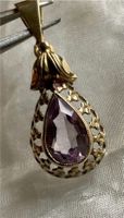 Vintage im Jugendstil Gold 333 Tropfen Anhänger Amethyst Schleswig-Holstein - Kiebitzreihe Vorschau