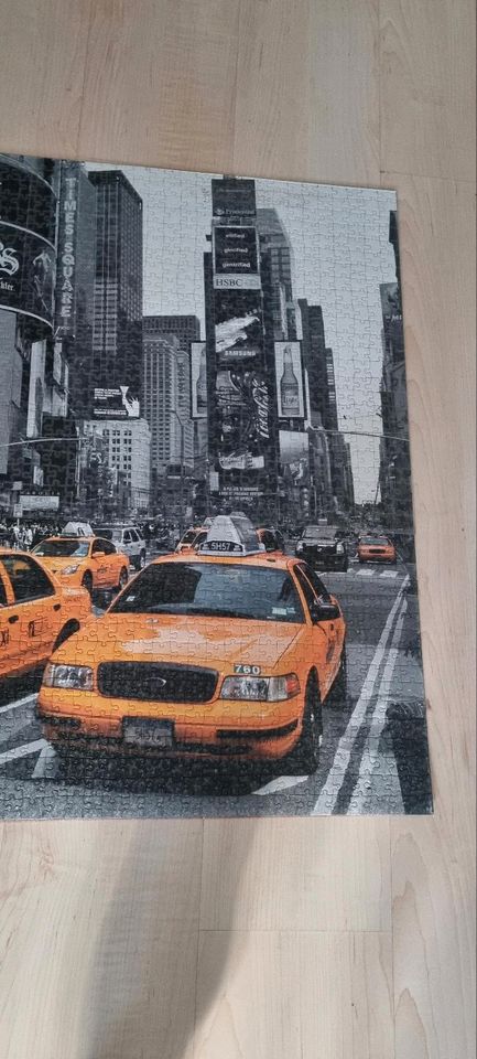 Puzzle-Bild New York, Schwarz-weiß mit gelben Taxis in München