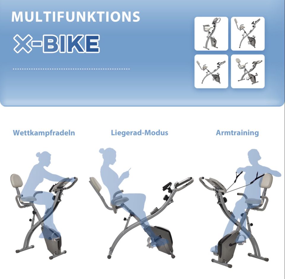 Heimtrainer X-Bike 2-in-1 Fahrradtrainer LCD-Display klappbarer in Kassel