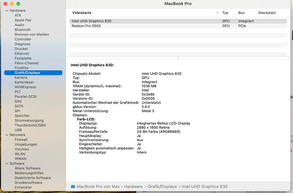 Macbook pro 2019 15,4zoll in gutem Zustand in Nürnberg (Mittelfr)