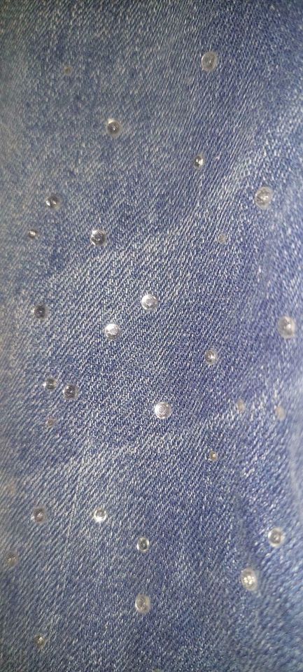 Top Strass Jeans Stretch 34 36 TOP used look Mittel blau in Karlsruhe