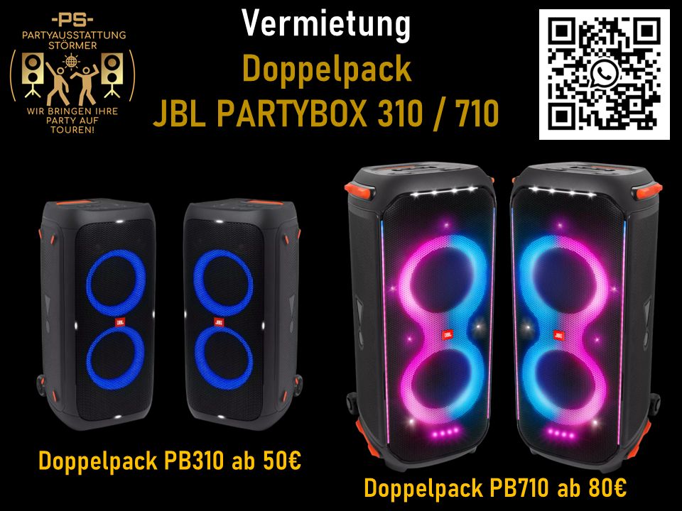 ♫ JBL Partybox 310 710 im Doppelpack mieten leihen PA Anlage ♫ in Ahrensburg