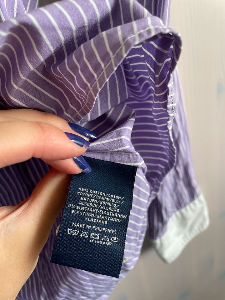 Lila weiß gestreifte Vintage Bluse von Ralph Lauren in Vaterstetten