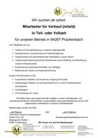 Mitarbeiter für Verkauf (m/w/d) in Teil- oder Vollzeit Bayern - Prackenbach Vorschau