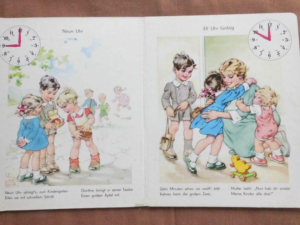 „Wir lernen die Uhr“ (Kinderbuch 1949 ) Sammlerwert in Rödlin