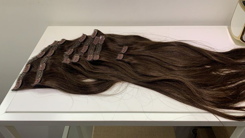 55-60 cm 140 Gramm CLIP IN EXTENSIONS indisches remy Echthaar in Moers