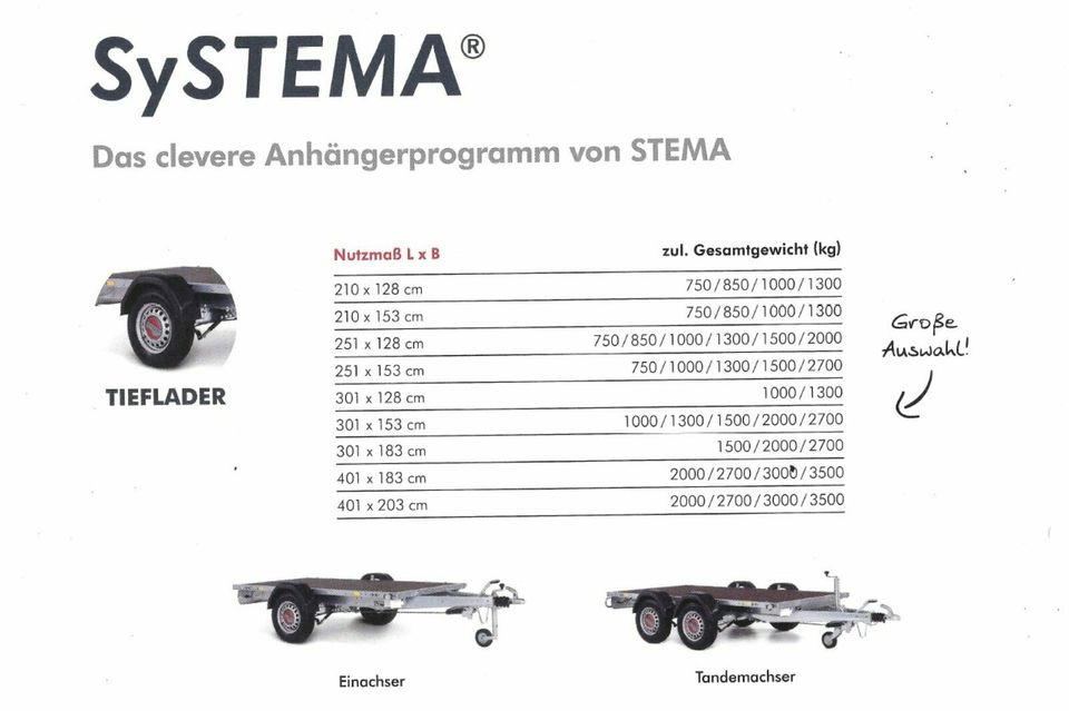 Stema Plattform Anhänger Fahrgestell für Wohnmobil Motorrad Smart in Berlin