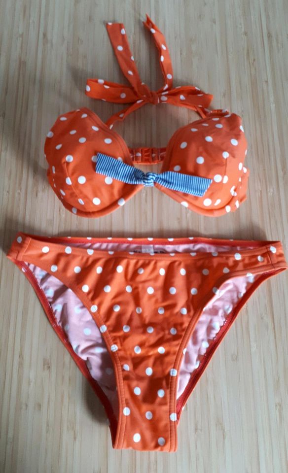 ❤ ESPRIT BIKINI Gr. 36C / S in RETRO DOTS ORANGE 2 Teilig  NEU ❤ in Ilmmünster