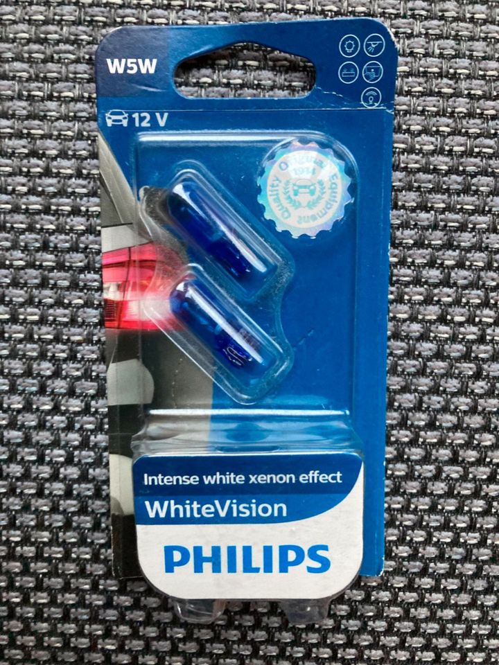 Philips W5W WhiteVision Lämpchen Birnen für Auto 12V, xenon in
