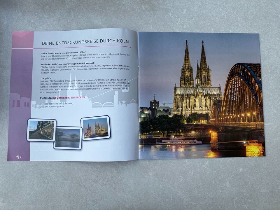 Puzzle Map Köln - Stadtplan Puzzle mit Booklet und XXL Faltkarte in Dormagen