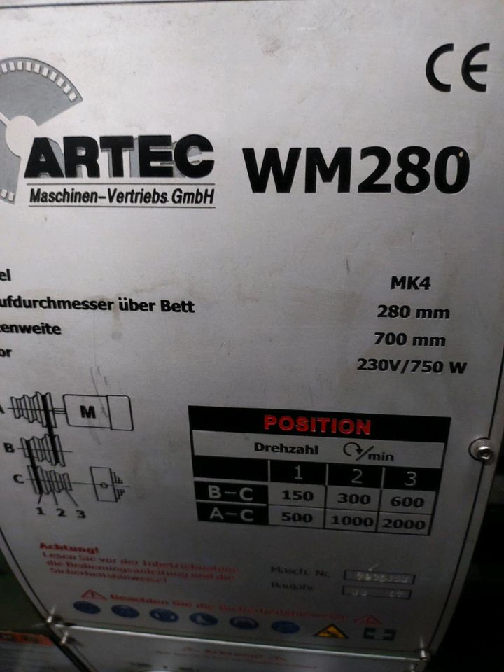 Drehbank artec wm280 in Nordenholz