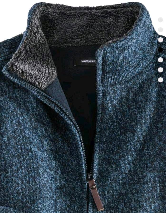 WALBUSCH Zwei-Lagen-Strickjacke Winterwarm Gr.52 blau walbusch in Vechelde