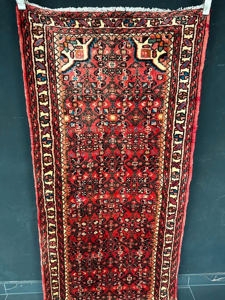 Handgeknüpfter Perser Orientteppich: Hamadan Läufer 384x82cm in Wuppertal