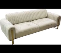 Sofa Couch 3-2-1 in Samt Beige Niedersachsen - Delmenhorst Vorschau