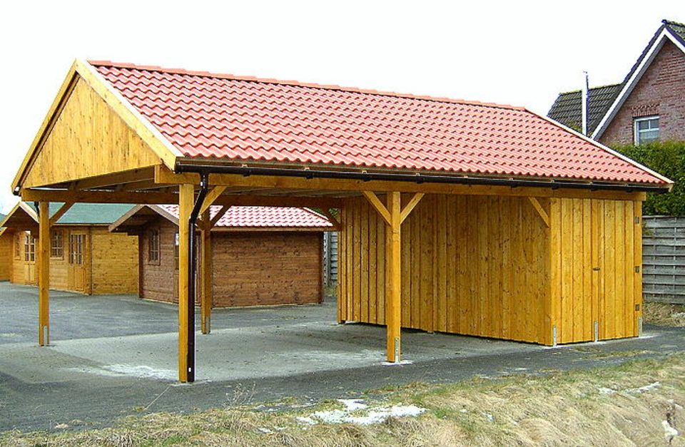 Carport 6,00x8,00m, Satteldach, Spitzdach in Moormerland