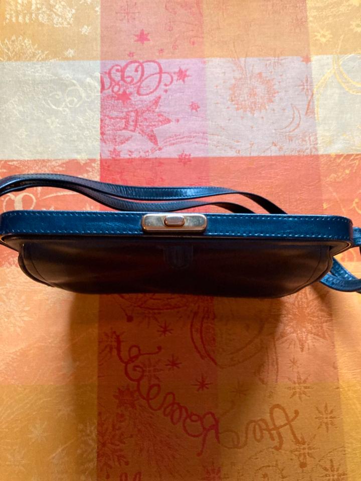 Handtasche von "Star Modell" Vintage dunkelblau NEU 70er Leder in Ingelheim am Rhein