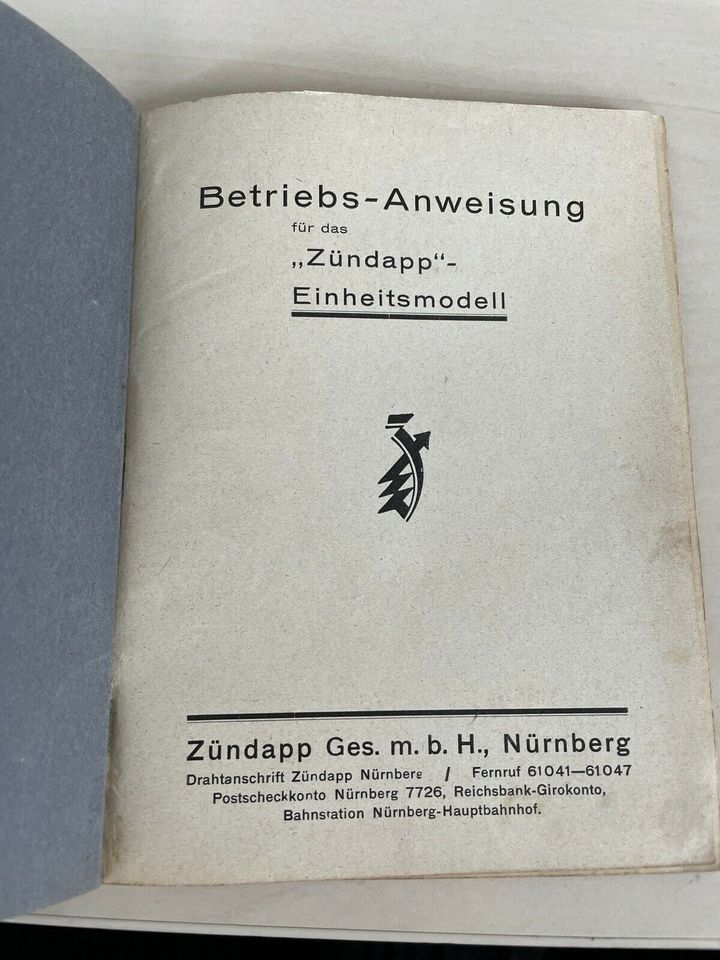 Zündapp Betriebsanweisung Für das Einheitsmodell in Bad Rappenau