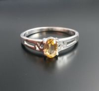 925 Sterling Silber Ring Citrin Edelstein Gr. 17 oder 19 Niedersachsen - Hessisch Oldendorf Vorschau