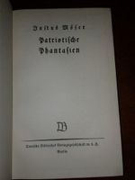 Patriotische Phantasien, Volk u.Geschichte v.Justus Möser, 2 Büch Baden-Württemberg - Freudenstadt Vorschau