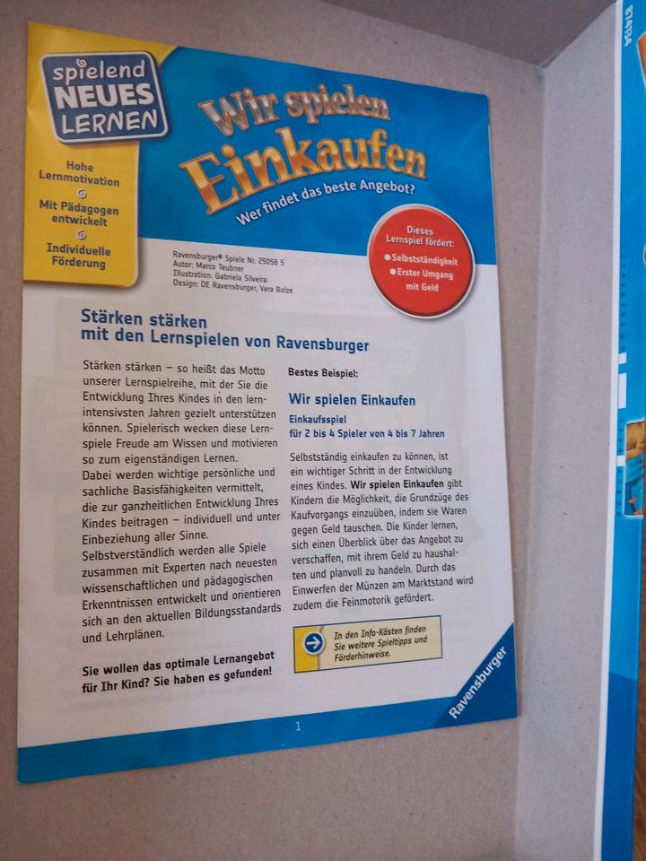 Gesellschaftsspiel " Wir spielen Einkaufen ", komplett in Ankum