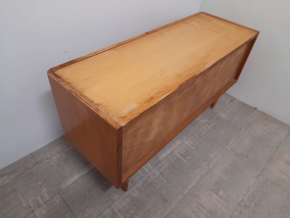 #B DDR Midcentury Sideboard Kommode Lowboard Holz Klappen 60er in Burgstädt