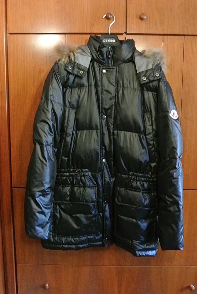 Daunen Jacke Parka Pierre Cardin Anorak Fellbesatz Kapuze Black L in Steinwenden