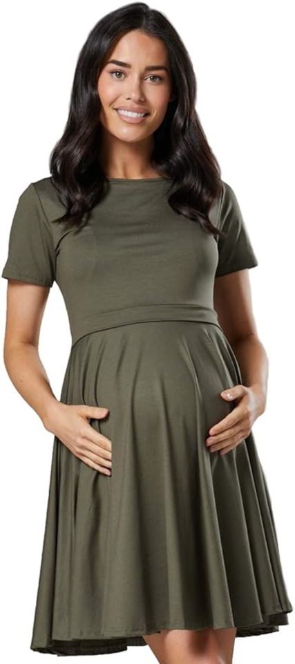 Stillkleid Umstandskleid in khaki von Happy Mama S in Bad Sobernheim