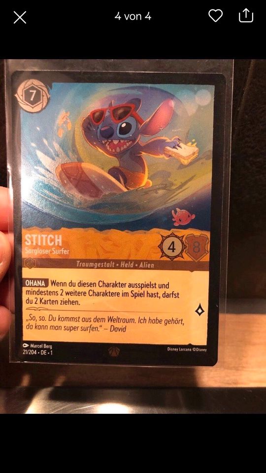 Stitch Sorgloser Surfer Disney Lorcana Foil in Weil am Rhein