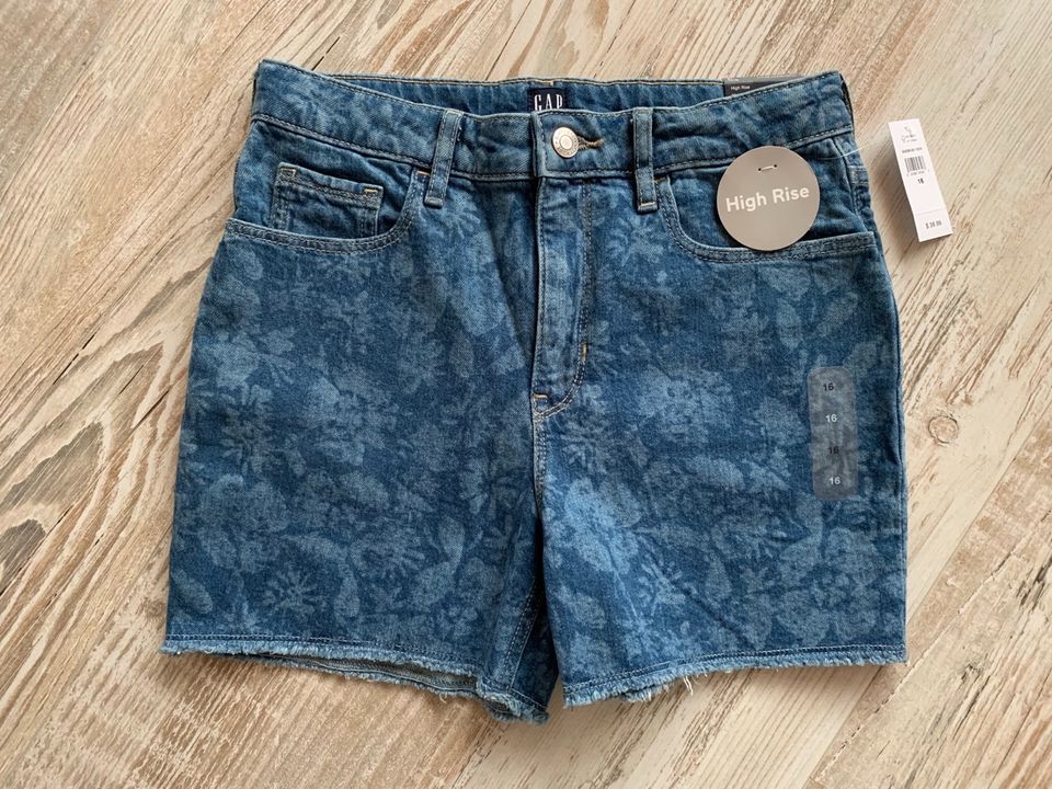 GAP Shorts Jeans High Rise NEU Etikett Gr 176 16 Jahre in Herten