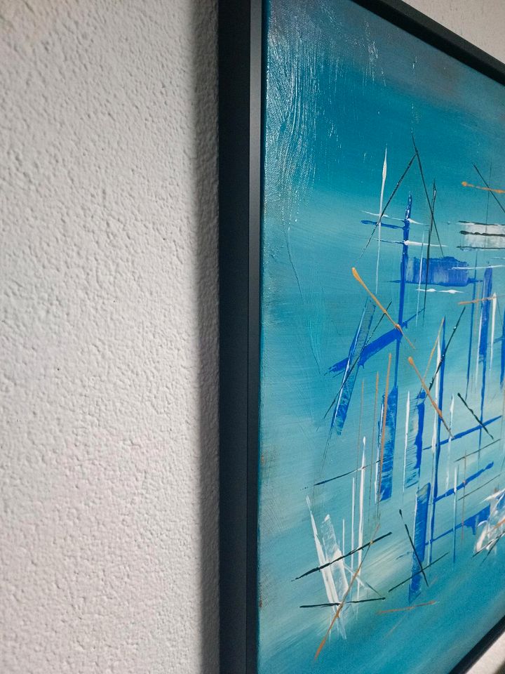 Acrylbild abstrakt Unikat in Schattenrahmen in Jeßnitz