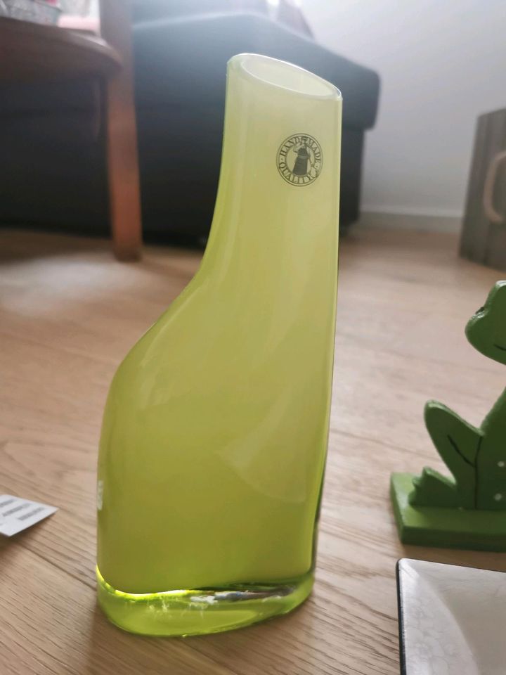 Dekorieren Frosch Deko Teller grün Shappy Vase in Muldestausee