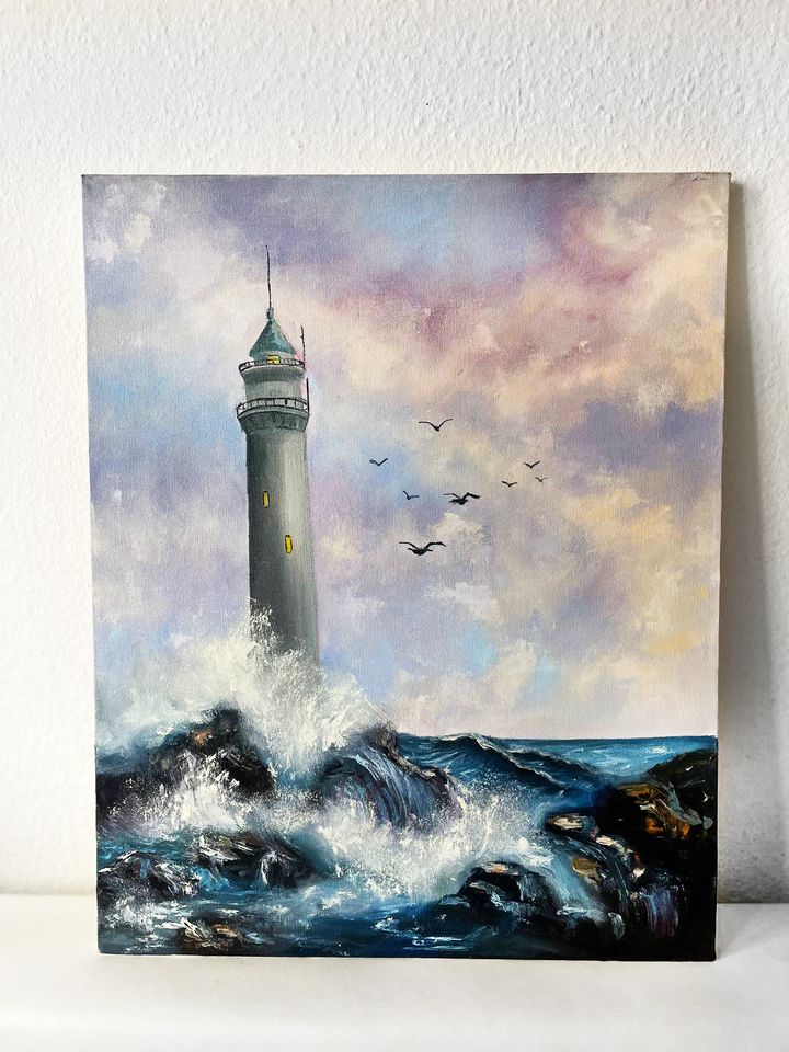 "Leuchtturm" Ölgemälde, Meer, Malerei in Rimpar