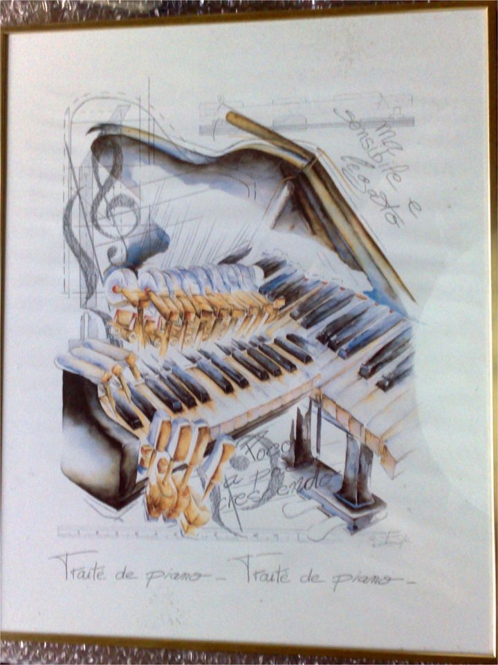 Musical Print Poster Traite de Piano im Metallrahmen (100 EUR) in Geyer